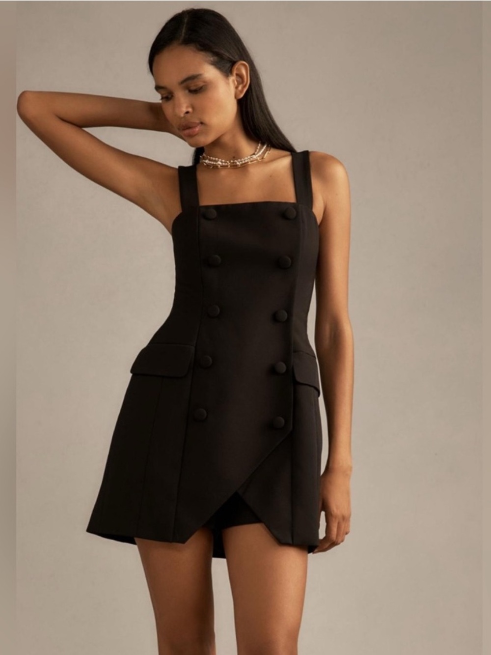 Anthropologie Hutch Sleeveless Button Front Blazer Romper Black NWT 10